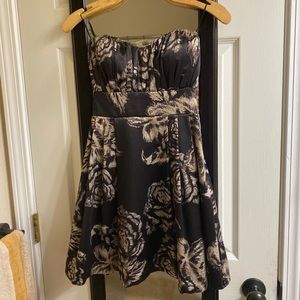 Strapless Floral Holiday Dress